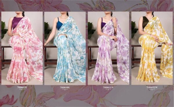 Saree Collection in Printed with Love and Petals (4 Colors)