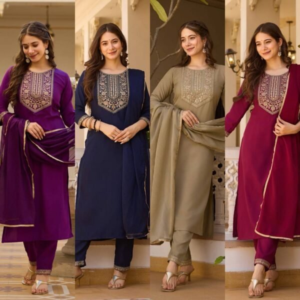 Pair Of Top-Bottom & Dupatta In 4 Beautiful Colors