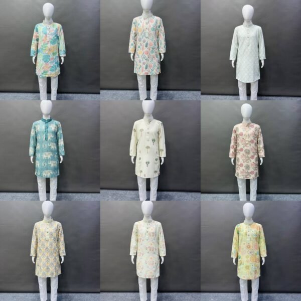 PRESENTING TEN DIFFERENT DESIGNER  PRINTS LUCKNOWI CONCEPT KURTA FOR KID’S