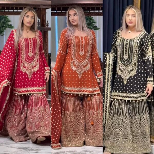 PREMIUM DESIGNER READYMADE TOP SHARARA & DUPATTA COLLECTIONS for Wedding Seasons