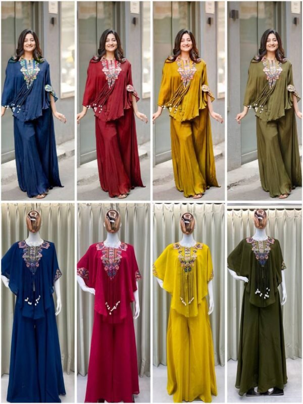 NEW TRENDY THREE PIECE INDO WESTERN WITH SEQUENCE EMBROIDERY