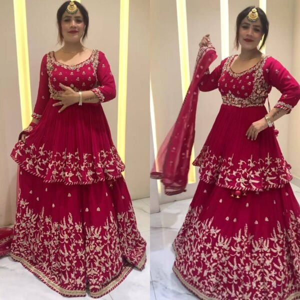 Exclusive lehenga in Heavy Georgette With Embroidery Sequence Work (Full Stitched)