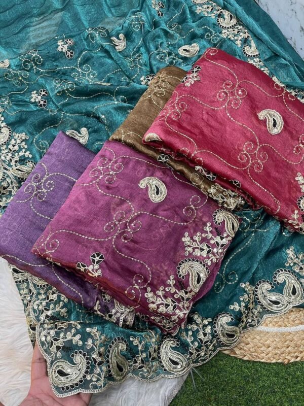 Soft & Elegant Fendi chiffon Saree with Readymade blouse (5 colors)