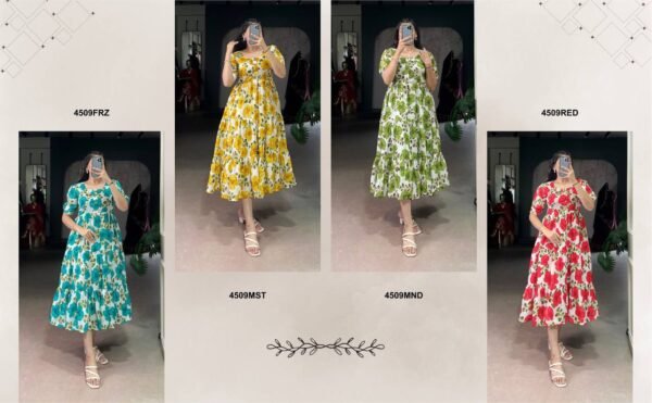 Ethnic Collection Dresses in Floral Prints (4 Colours)