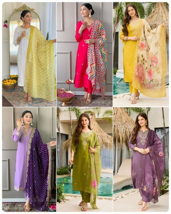 Ready to wear ethnic wear for a perfect look, Straight Cut Suit Set (6 Designs)