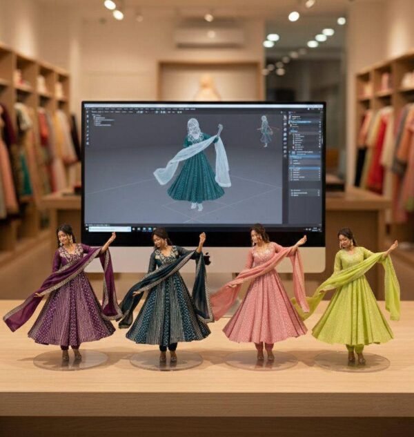 Festive Collection in Anarkali Gown With Crunchy Silk With Fully Flair