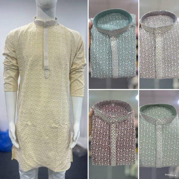 Saiyaara Kurta Pajama Set in Chikankari Schiffli Work in best 5 Colors