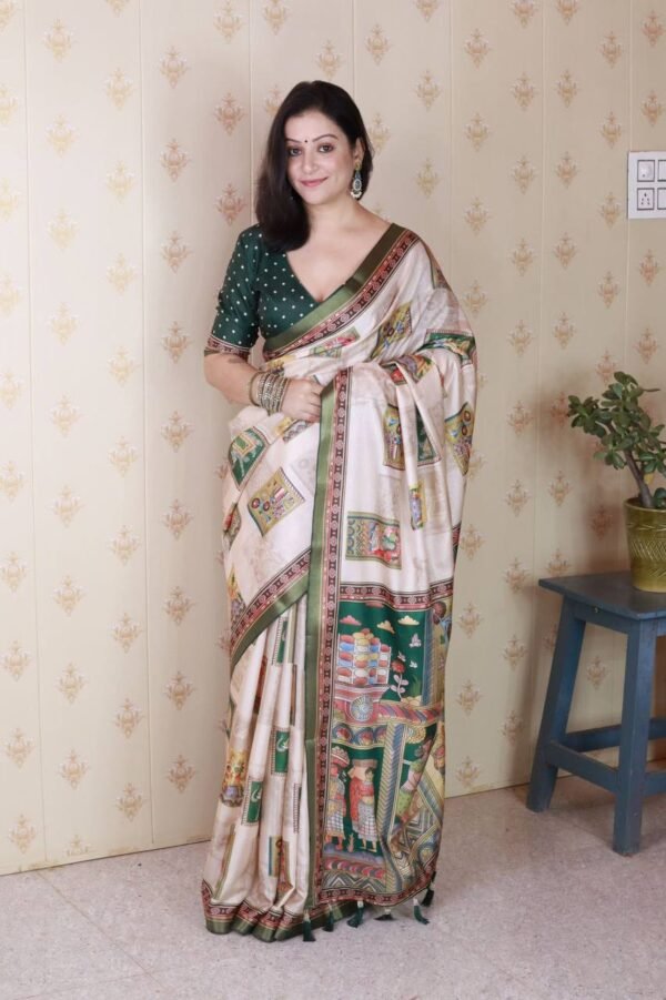 Tussar Silk Sarees having zari woven 3 inch border on both sides (5 Colors)