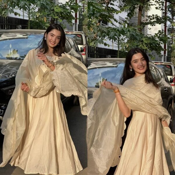 Heavy Visitra Silk With Fully Flair and Organza SilkSuit Set (7 mtrs Flair)