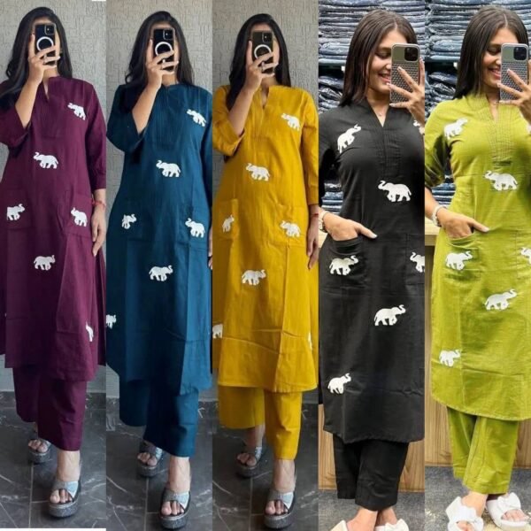Launching New Designer Heavy Rayon Kurti & Plazzo (5 Colors)