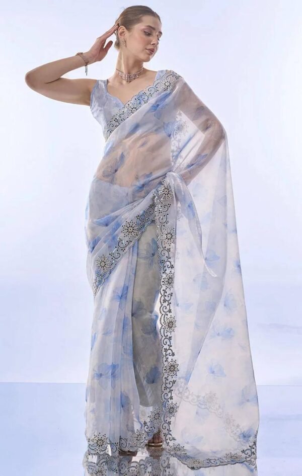 Beautiful printed Soft Space Silk Saree collection with Coding and Sequence work