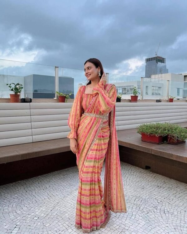 New Lehriya special trending design SAREES in Smooth Georgette