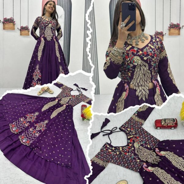 Launching Festival Special Crop Top with Shrug and Lehenga Set