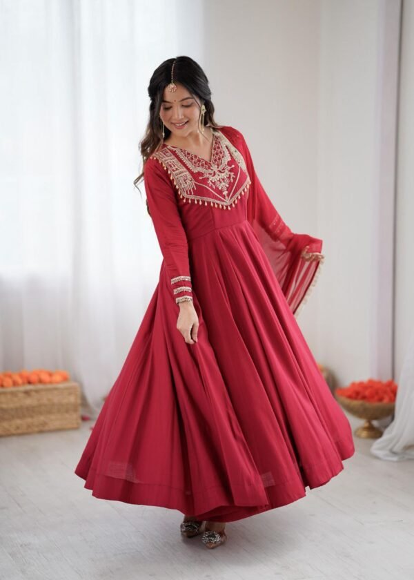 Anarkali Suit Set with coding Work and huge flair