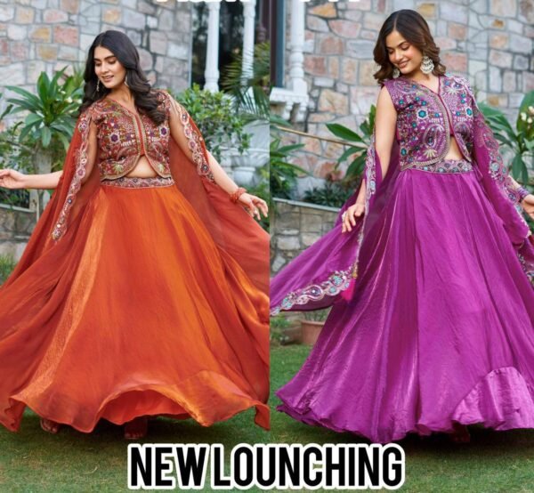 Launching wedding special Fully Stitched Lehenga Choli with 9 Mtrs Flair (2 Colours)