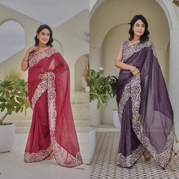 Launching New Festival  wedding saree in Silver crunchi (2 Colors)