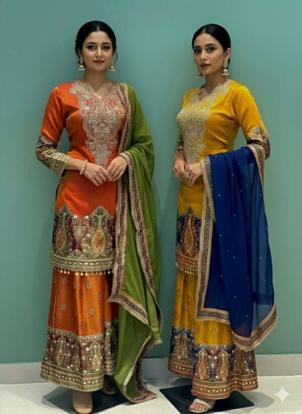 READY TO WEAR COLLECTION WITH EMBROIDERY WORK AND DIGITAL PRINT SUIT SET