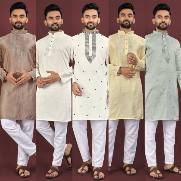Sequance Embrodery kurta and Pajama Set (5 Colors)