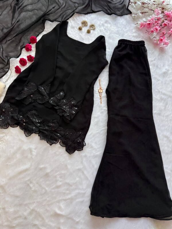 Georgette Palazzo with adjustable waist elastic (Single Color)