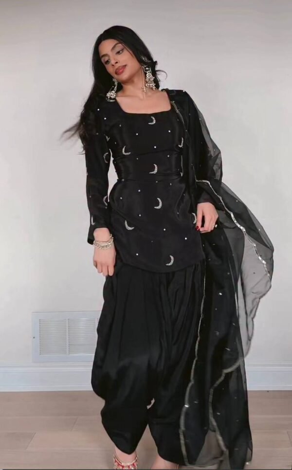 Party Wear Look top with farshi salwar in Chand Design