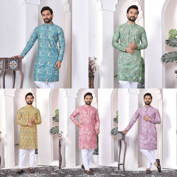 Men's TRADITIONAL WEAR in  PURE COTTON WITH LUCKNOWI WORK