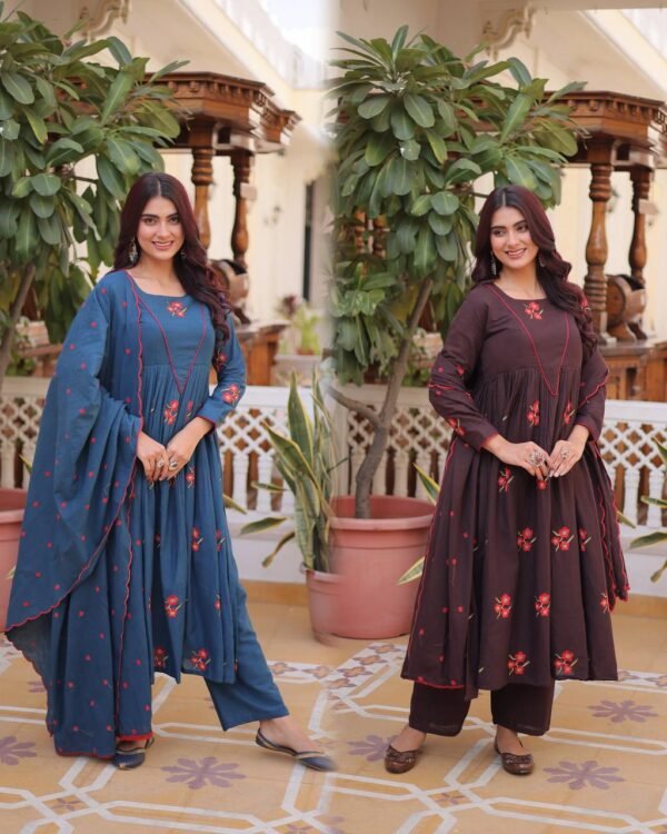 PREMIUM Cotton READYMADE 3 Pieces Suit SET (2 Colors)