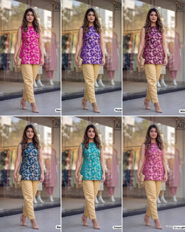 Banarasi Brocade cord set (top+pants) (6 Colors)