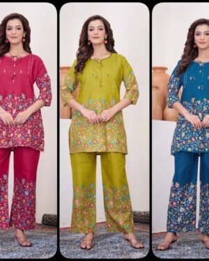 Premium Designer Festive Co-ord Set (5 Colors)