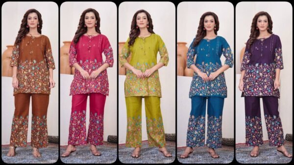 Premium Designer Festive Co-ord Set (5 Colors)