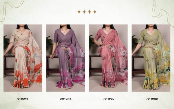Saree Collection Weightless Marble and Floral Printed Sarees